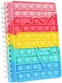 Fancy Notebook A5 Silicon Cover Pop It Dairy Finger Bubble Notebook Fidget Toys for Kids Gifts 70Pages. 