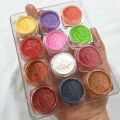 12 PCS PEARL GLITTER MICA POWDER FOR EYESHADOW SHIMMER DUST MICA POWDER FOR ART & CRAFT PARTY MAKE UP DUSTY LOOSE SHINY GLITTERS FOR EYES & NAILS. 