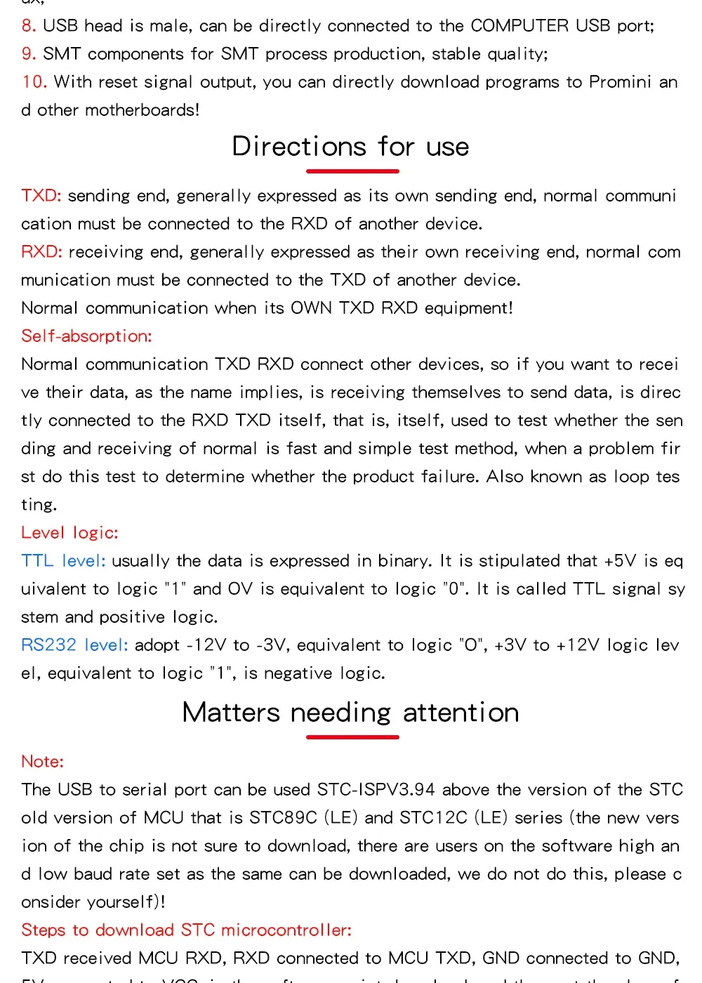 CH340 module USB to TTL CH340G upgrade download a small wire brush ...