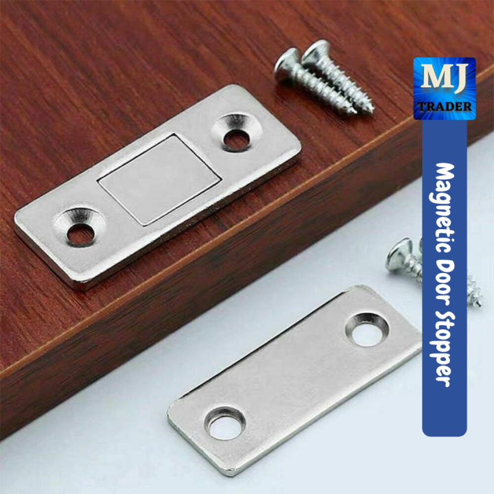 2PCS Of Set Magnetic Door Stopper And Thin Invisible Magnetic Cabinet Catches With Screw On Your Closet Cupboard