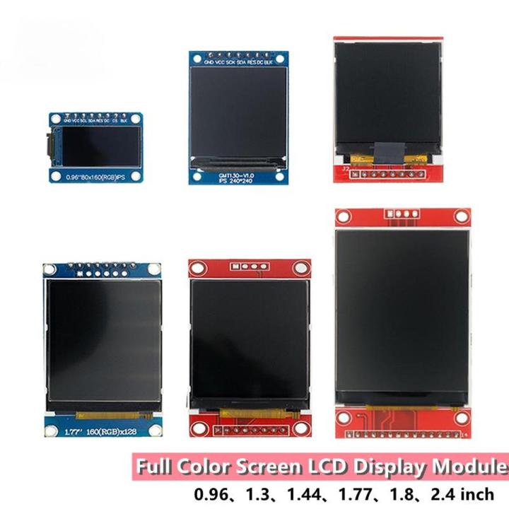 TFT Display 0.96/1.3/1.44/1.77/1.8/2.4/2.8 inch IPS 7P SPI HD 65K TFT Full Color LCD Module ST7735 Drive IC 80*160 For Arduino