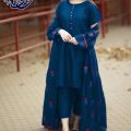 Eid Collection New 3pc Kattan Silk Gown Suit For Women and Girls. 