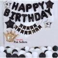 Combo Black & White Birthday Theme Set , Best for Surprise Birthday Party Decoration for Birthday Boy / Girl / Special one Birthday. 