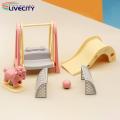 Miniature Swing Toy Non-fading Dollhouse Amusement Park Swing Toy. 