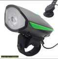 USB Rechargeable Bicycle Front Light Horn. 