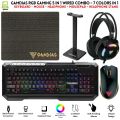 RGB Gaming Keyboard & Mouse & Headphone & Mousepad & Headphone Stand 5 in 1 Wired Combo - 7 RGB Colors In Combo - 5 Product USB Wired RGB Pack For Gaming - Compatible With PC & Laptop - Black. 