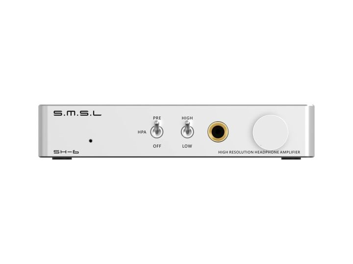 Desktop Headphone Amplifier S.M.S.L SH-6 Amp Ultra-Low Distortion RCA Input 6.35mm Mini Desktop Headphone Amplifier (Silver)