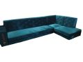 Sea Green L-Shape Velvet Sofa - Modern & Traditional Living Room Furniture - Stylish and Comfortable L-Shaped Sofa Design. 