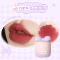 NOVO Small Mushroom Milk Jar Lip Clay Lip Jelly Velvet Matte Waterproof Lipstick Not Easy to Fade Non-stick Cup Lipstick Makeup. 