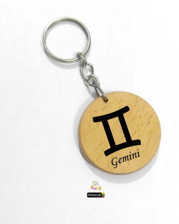 gemini zodiac sign keychain
