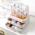 Dazzin - Luxury Desktop Cosmetic Organizer - Dustproof & Waterproof Makeup Vanity Storage Beauty Box - Beauty Box for Girls - Makeup Organizer Box - Make Up Organizers for Vanity, Countertop Cosmetic Storage with Drawers and Transparent Cover for Bedroom. 