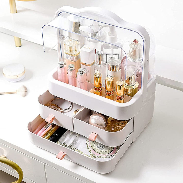 Dazzin%20-%20Luxury%20Desktop%20Cosmetic%20Organizer%20-%20Dustproof%20&%20Waterproof%20Makeup%20Vanity%20Storage%20Beauty%20Box%20-%20Beauty%20Box%20for%20Girls%20-%20Makeup%20Organizer%20Box%20-%20Make%20Up%20Organizers%20for%20Vanity,%20Countertop%20Cosmetic%20Storage%20with%20Drawers%20and%20Transparent%20Cover%20for%20Bedroom%20-%20Image%2010