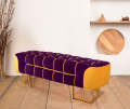 3 Seater Luxury sofa sitting Stool With Metal Stand- 3 seater Pouf Stool-Luxury Ottoman Stool. 