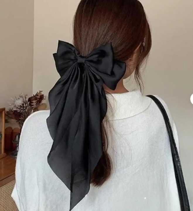 Big%20bow%20silk%20hair%20clip%20for%20woman%20Hair%20Ribbons%20for%20Stylish%20Girls%20-%20Image%202