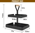 2 Tier Fruit Basket With Handles, Countertop for Kitchen, Vegetable Bread Basket Fruit Bowl Storage Stand Detachable Metal Fruit Holder, Fruit Basket for Kitchen Counter, Black Color, Customize by Switch 2 Decore. 
