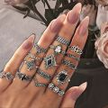 Set of 12Pcs Antique Gold and Silver rings #FAVORITE of every girls in different sizes mid and full finger rings. 