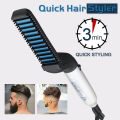 Professional Fast Beard Straightener - Electric Men's Hair Straightener Beard Brush - Best Portable Elecrtonic Hair Iron - Instant Heat Up Iron Men Styling Tool - Quick Styler Beauty Set Hair Straightening Accessories - Multifunctional Modeling Comb. 