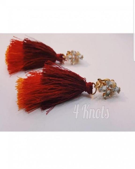 Tussle Earrings (Red/Peach/Orange)