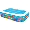 BESTWAY 54120 Inflatable  7'6" x 60" x 22" Rectangular 3-Ring  Pool for Kid & Adult Baby Bath Pool Ball Pool. 