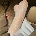 White Flower Vine Stockings Japanese Style Lace Fishnet Pantyhose with Flower Embroidery High Elasticity Anti-slip Thigh Skirt Shorts Accessory for Women Fashion Trend Lace Pantyhose. 