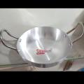 9.2 inch (23.36 cm)  Silver Karahi (Almonium) ( Metal polish) cooking Kitchen ware (Pot) (Pateli). 