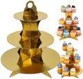 GOLDEN COLOR CUPCAKE STAND ( 3 TIERS CUPCAKE STAND ). 
