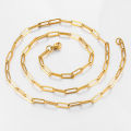 Wholesale Pvd 18k Gold Plated Women Jewelry Non Tarnish Jewelry Paper Clip Paperclip Link Chain Stainless Steel Necklace. 