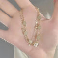 Chinese Style Fashion Unique Design Elegant Exquisite Double-layer Flower Beaded Bracelet For Women Jewelry Party Premium Gift. 