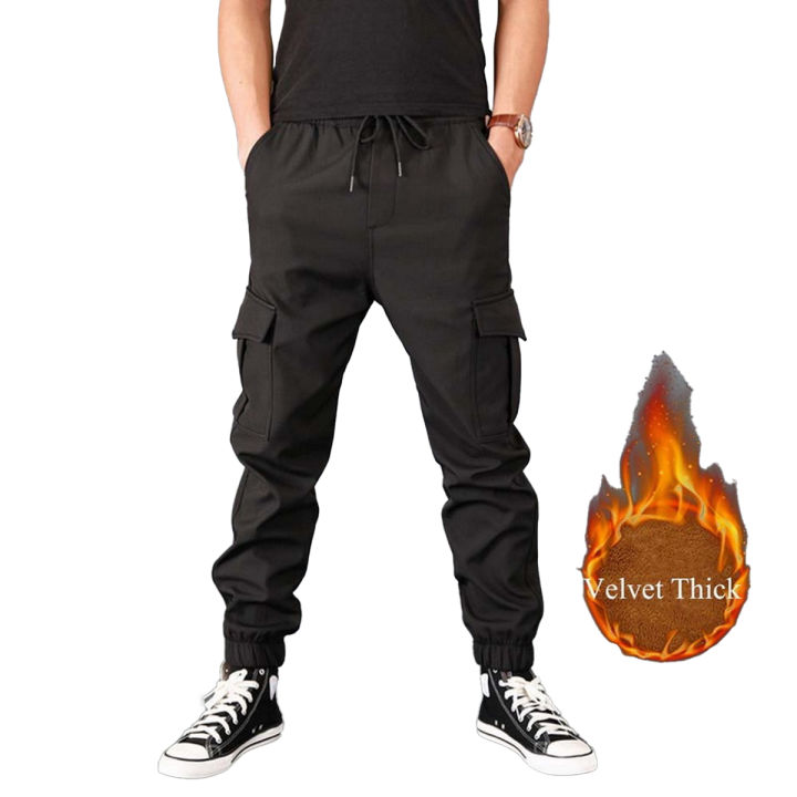 Black Cargo Trouser For Men - Stylish and Functional Men's Fashionable Cargo Pants, Fabric Front Terry