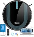 Proscenic 850T Robot Vacuum Cleaner, 3000Pa Strong Suction Robotic Vacuum and Mop, App and Alexa Voice Control, Super Thin, Boundary Strips Included, Self-Charging, for Hard Floor & Low Pile Carpet. 