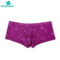 Green Home Men Underwear Low-rise Floral Texture Lace Shorts Panties. 