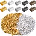 500Pcs 1.5/ 2mm Multicolor Metal Tube Crimp End Beads Cylindrical Crimping Stopper Beads DIY Jewelry Making. 