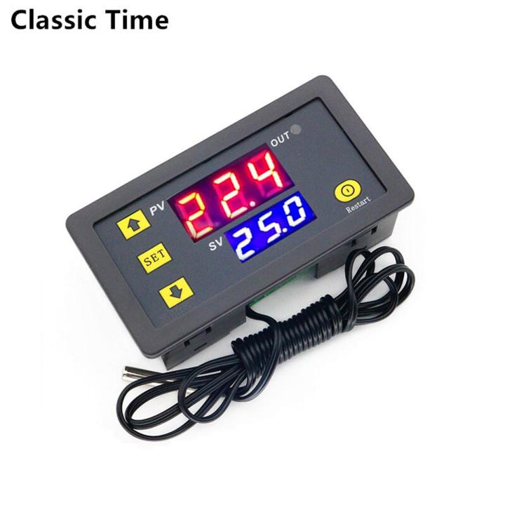 W3230 12V 24V AC110-220V Probe line 20A Digital Temperature Control LED Display Thermostat With Heat/Cooling Control Instrument