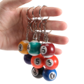 Colorful Billiard Ball Keychain Set 16 Pcs, Key Chain Balls Eightball Billar Billiards Chains Accessories. 