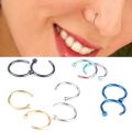 【shengxiong6525】Dropship Ring Fake Piercing Jewelry 5 Colors Nostril Nose Hoop Stainless Steel Nose Rings On Nose Body Jewelry. 