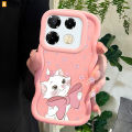 AMORVOR for Infinix Note 40 Pro 4G Note 40 Pro Plus 5G Back Cover Elegant Kitten Pattern Luxury Phone Case Macaron Wave Soft Silicone Mobile Cover. 