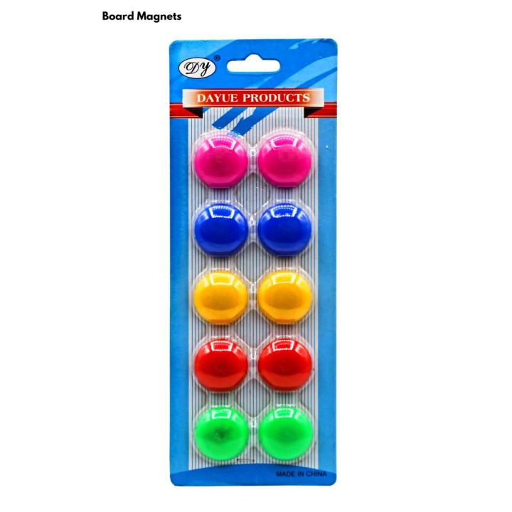 Pack Of 10 Board Magnets 30mm For White Board Notice Board Planning Magnets Fridge - Multicolor Magnetic Button ( 2 Pcs )