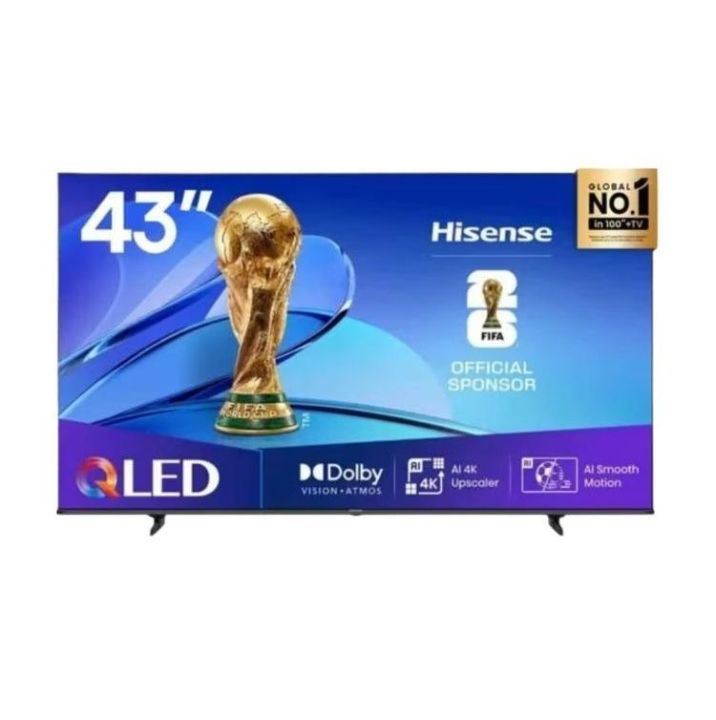 Hisense 43Q6Q 43 Inch QLED 4K Smart TV Quantum Dot Dolby Vision Dolby Atmos VIDAA Wi-Fi Bluetooth Voice Control