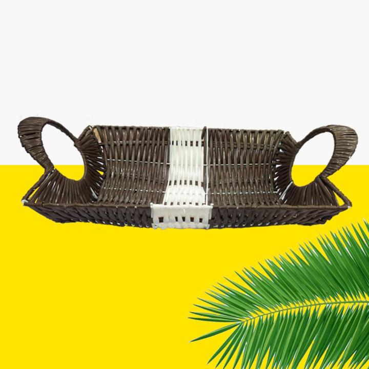 Handmade Fancy Fruit Basket For Dinning Table - Brown & White