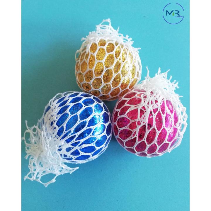 Pack of 3Pcs Stress Squishy Mesh Balls for kids
