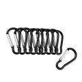 10 Pcs Black Carabiner Camp Clip Hook for Outdoor Hiking Climbing Traveling. 