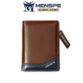 MENSPE Men Wallet RFID Card Case Safety Card Holder RFID Blocking PU Leather Wallet Card Holder Coin Wallet Document Organizer Card Case with Zipper. 