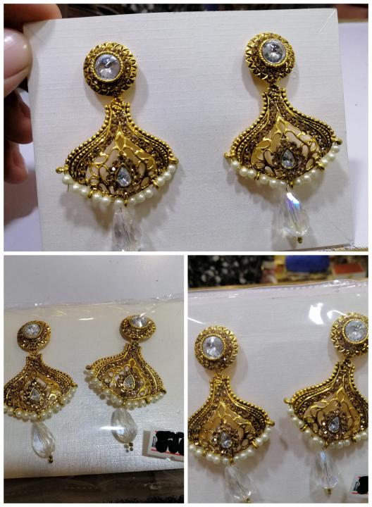 Indian kundan earrings gold palated 1carat