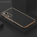 Hontinga for Infinix Note 11 / Note 12 G88 Back Cover Luxury 6D Plating Frame Shiny Bling Case Soft Silicone Square Phone Cases. 