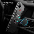 Biruiqu For Realme C12 Soft TPU+Hard PC Black Panther Shockproof Slim Protective Case Cover with Kickstand. 