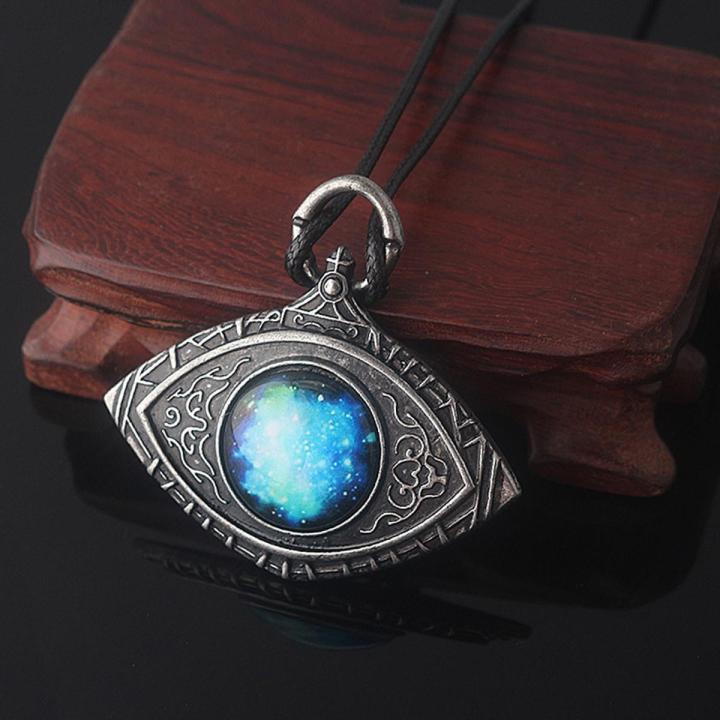 MIDY Game Bloodborne Cosmic Eye Necklaces Crow Hunter Wheel Hunter Badge Pendant Necklace Men Women Fans Cosplay Jewelry Gift