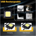 Led Key chain light Cob Steel Keychain Flashlights 800 Lumens Rechargeable Waterproof Portable Led Small Flashlights 4 Modes Mini Working Lights with Collapsible Bracket and Strong Magnet. 
