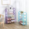 4,5,6 Layer Shoe Rack Multifunctional Book Rack Accessories Rack for Home and Office Durable Non Breakable Shoe Organizer Stainless Steel Layer Shoe Rack Easy Assembly (Randomly Color). 