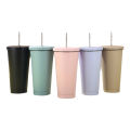 MeterMall Coffee Cup With Splash-Proof Lid Metal Straw Double Vacuum Insulation Design 304 Stainless Steel For Hot Cold Drinks Travel Mug. 