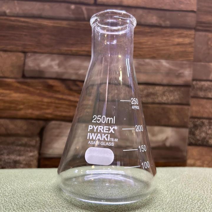 IwakiPyreex - Borosilicate 3.3 Graduated Conical Glass Flask for Laboratory 250ml